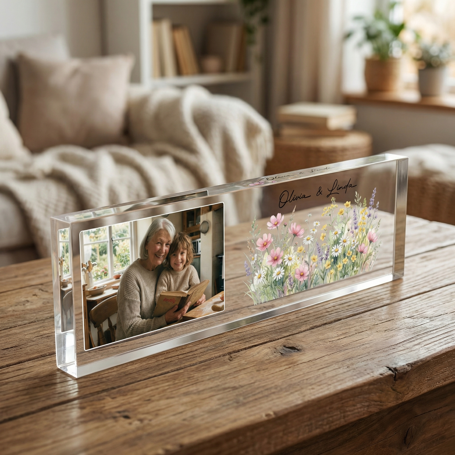 Wild Flowers Personalized Photo Acrylic Plaque Gift