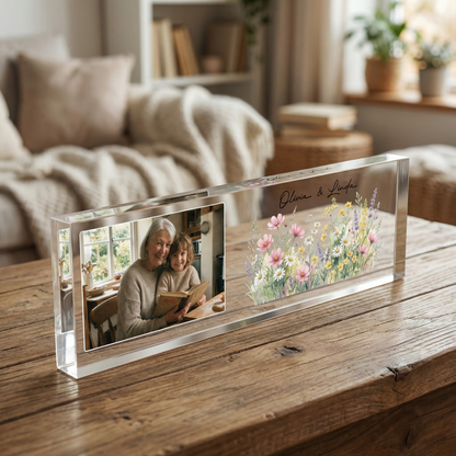Wild Flowers Personalized Photo Acrylic Plaque Gift