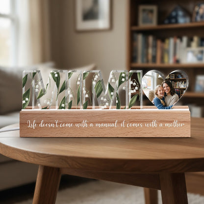 Personalized Floral Name LED Lamp – Mother’s Day Gift for Mom or Grandma – Custom Acrylic Light Keepsake