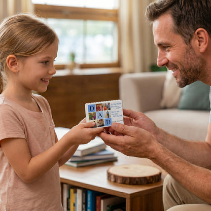 To The World You Are A Dad – Personalized Photo Building Block Desk Decor for Father’s Day
