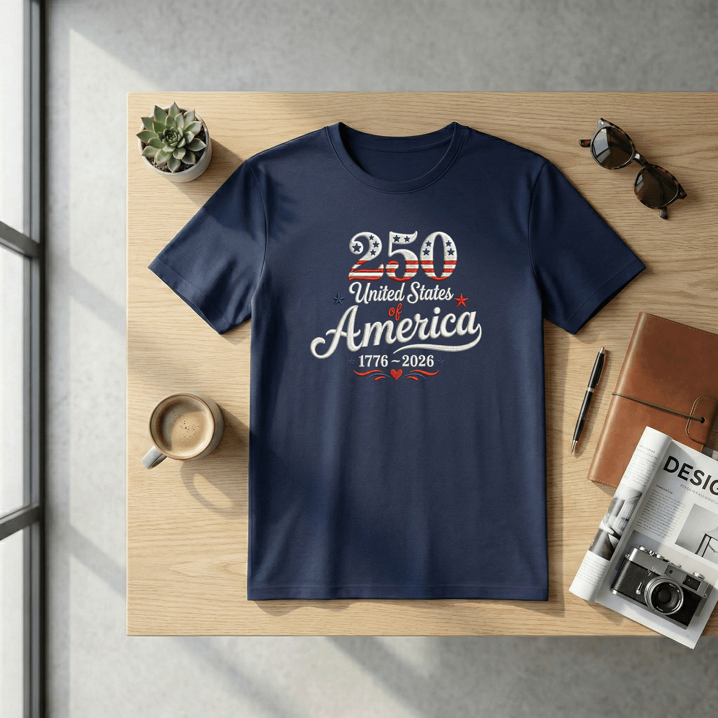 America 250 Years of Freedom - 1776-2026 Patriotic Eagle T-Shirt Design