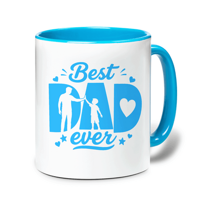 Personalized Best Dad Ever Accent Mug – Custom Name Coffee Mug for Dad
