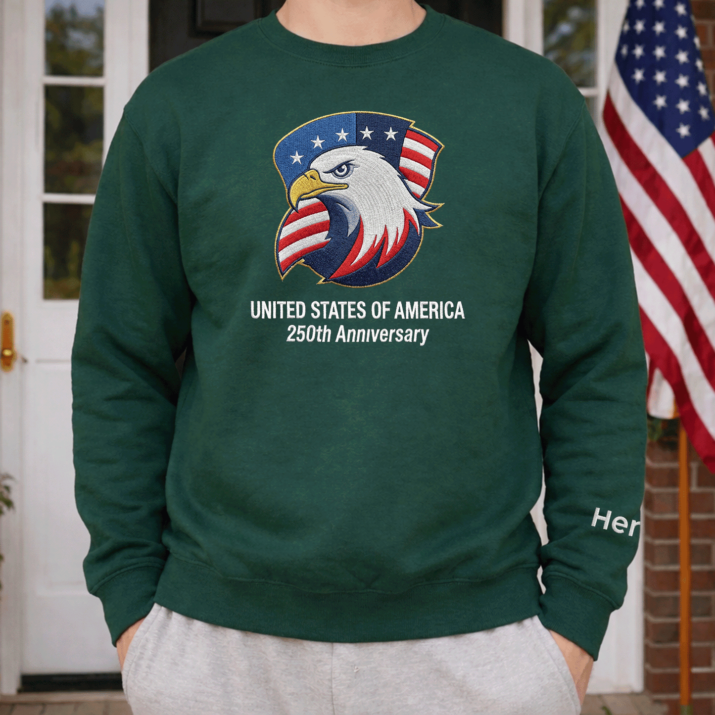 USA 250th Anniversary 1776-2026 - Embroidered Liberty Bell Sweatshirt
