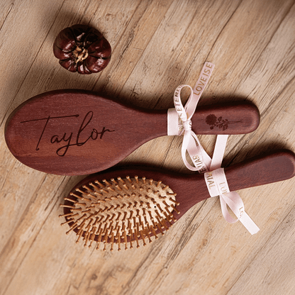 Personalized Wooden Air Cushion Hair Brush - Custom Engraved Natural Wood Massage Brush, Mother’s Day Gift
