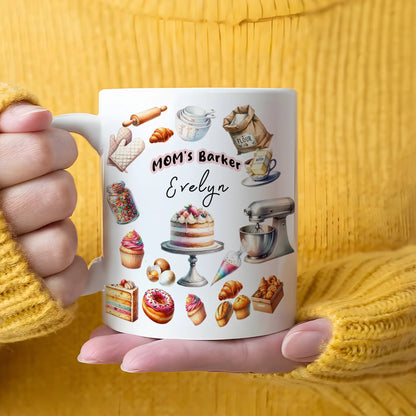 Sweet Kitchen Memories Design – Personalized Baking Mom Mug – Mother’s Day Gift for Mom – Custom Name Baker Mug