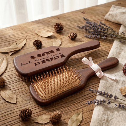 Custom Engraved Bamboo Comb – Personalized Keepsake Gift for Mom