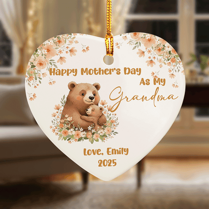 Happy Mother’s Day – Meaningful Mother’s Day Gift for Mom and Grandma – Personalized Ceramic Ornament