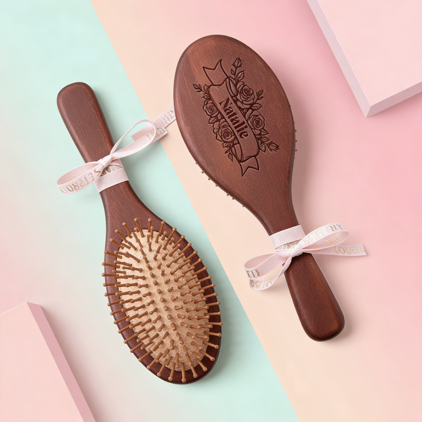 Custom Bamboo Hairbrush – Personalized Mother’s Day Gift for Mom