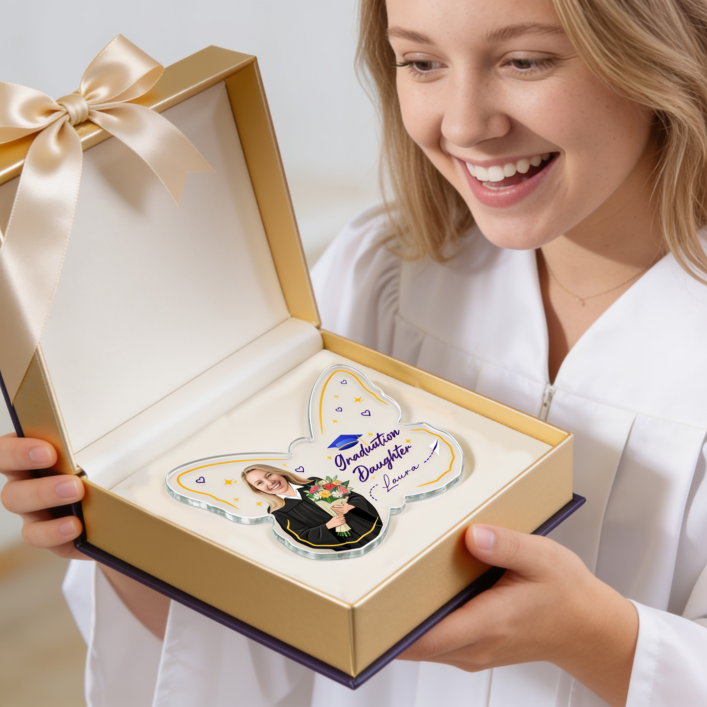Personalized Graduation Daughter Butterfly Acrylic Plaque – Custom Photo Keepsake