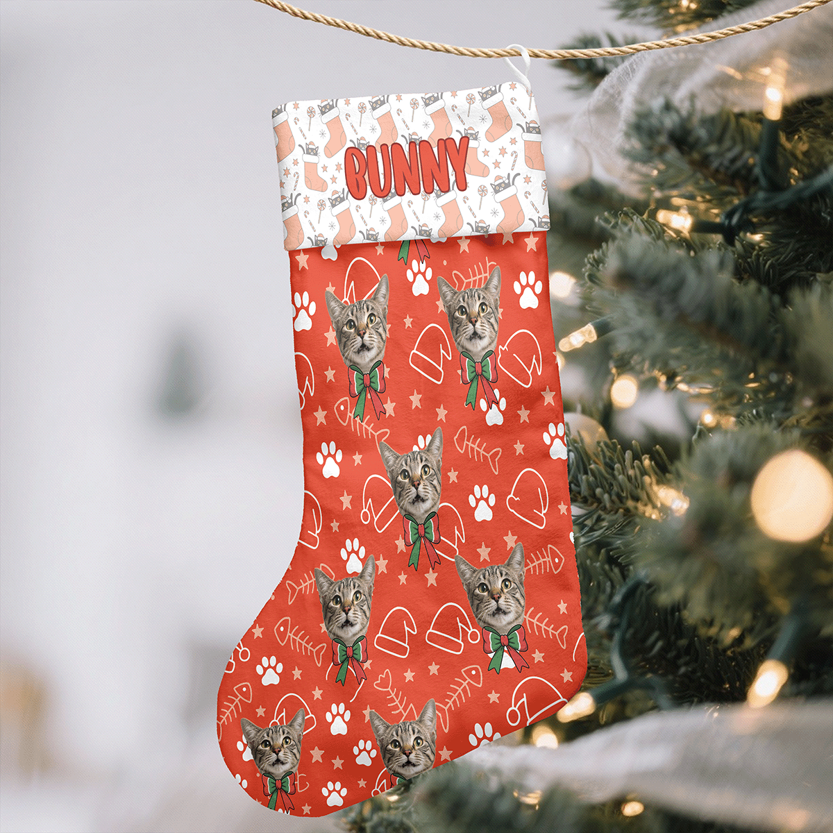 Personalized Cat Christmas Stocking