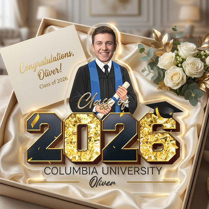 Personalized Class of 2026 Photo Graduation Acrylic Plaque – Custom Photo Keepsake