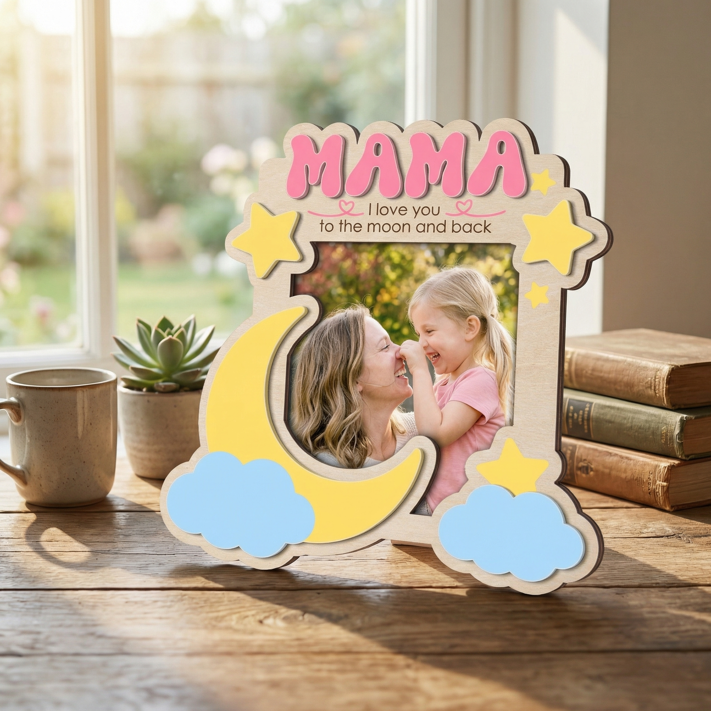 Personalized Birth Flower Nana Plaque – Custom Floral Photo Frame Keepsake | Mother’s Day Gift for Grandma