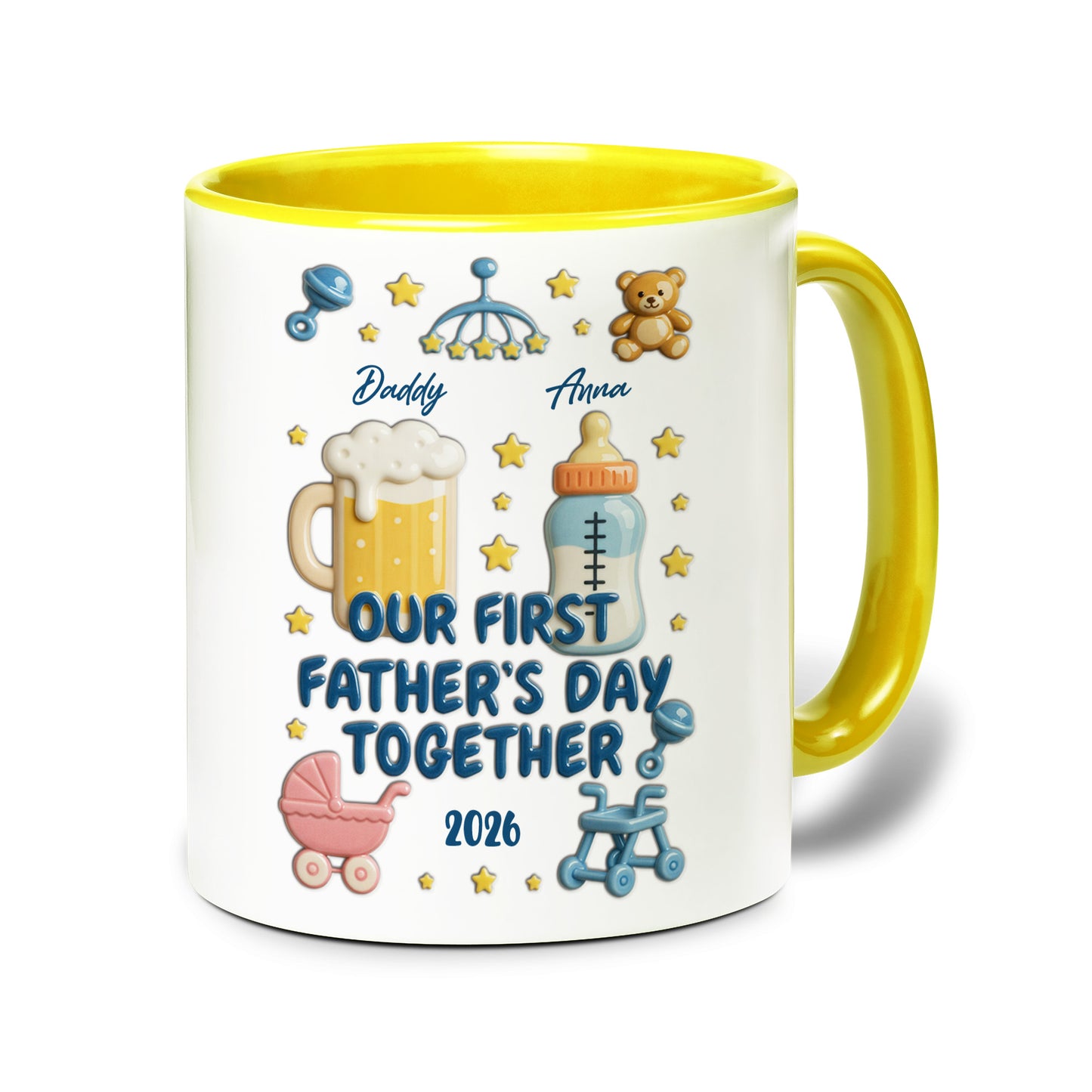 Personalized Father Accent Mug – First Father’s Day Custom Coffee Mug