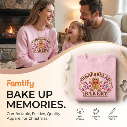 Personalized Gingerbread Christmas Embroidered Sweatshirt