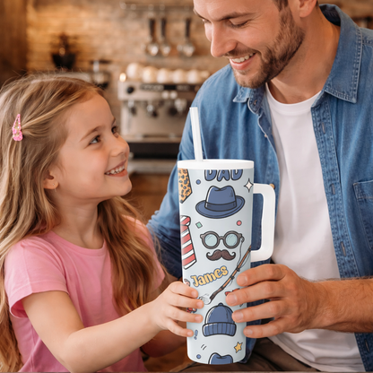 Personalized Cute 40oz Tumbler for Dad – Custom Name Father’s Day Gift Cup