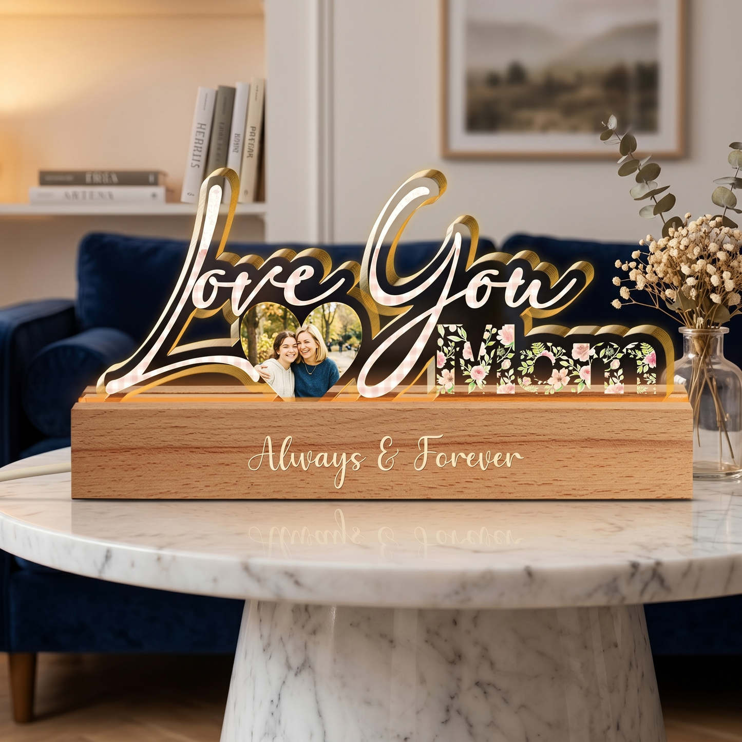 Love You Always – Personalized LED Light Box with Custom Quote for Mom or Loved One