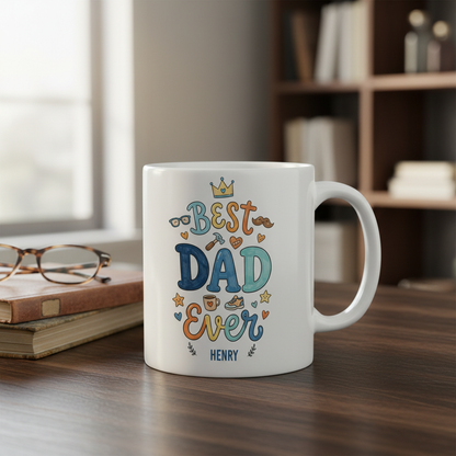 Best Dad Ever Funny Ceramic Mug – Coffee Cup Gift for Dad, Father’s Day Gift Idea