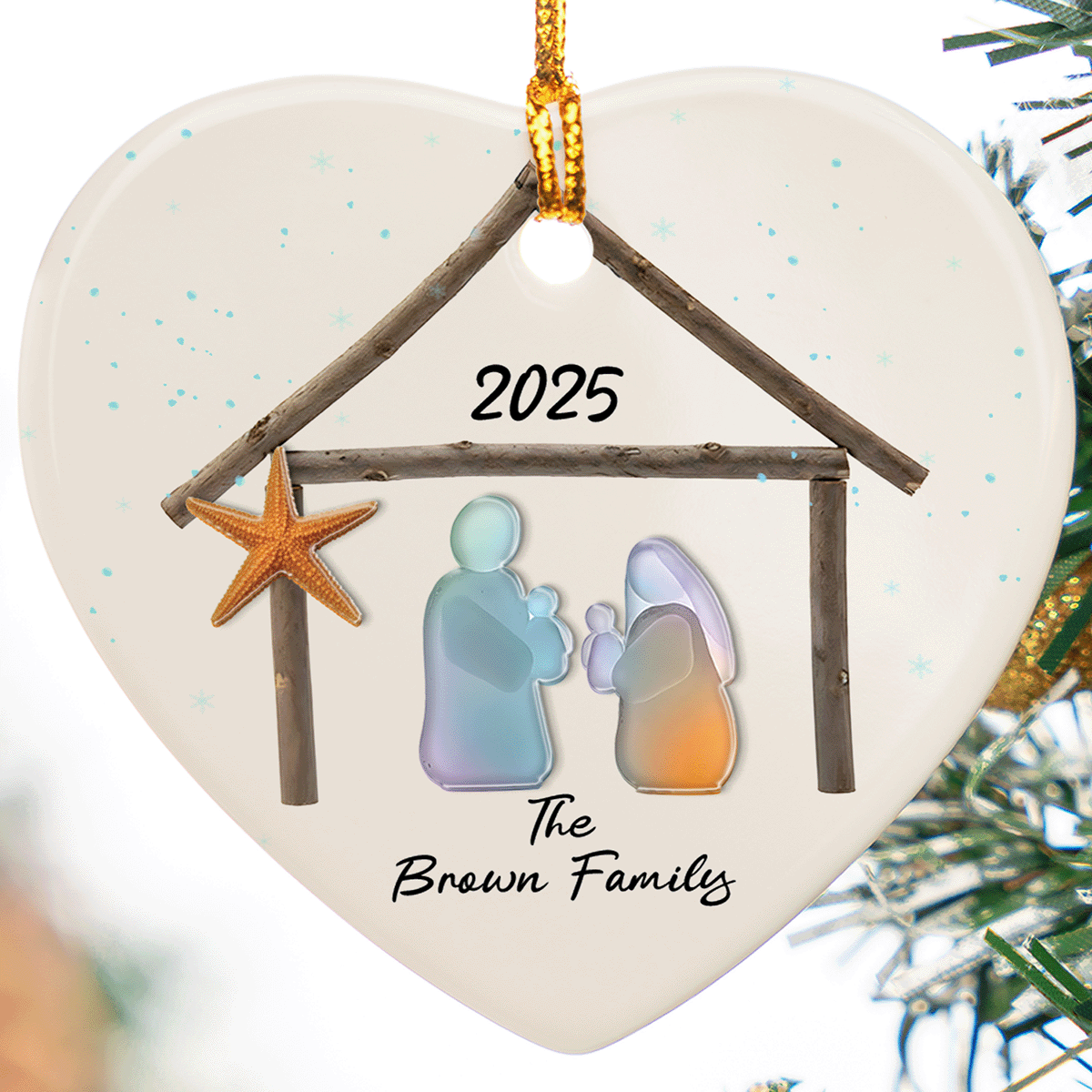 Personalized Happy Home Happy Family Ceramic Ornament