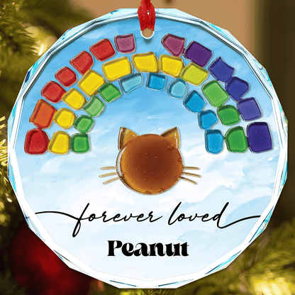 Personalized Pet's Name Rainbow Shade Glass and Acrylic Ornament