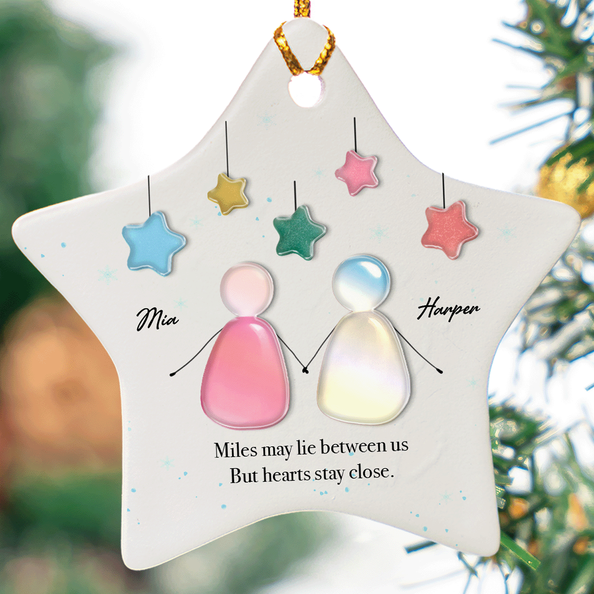 Friendship Forever - Personalized Ceramic and Acrylic Ornament