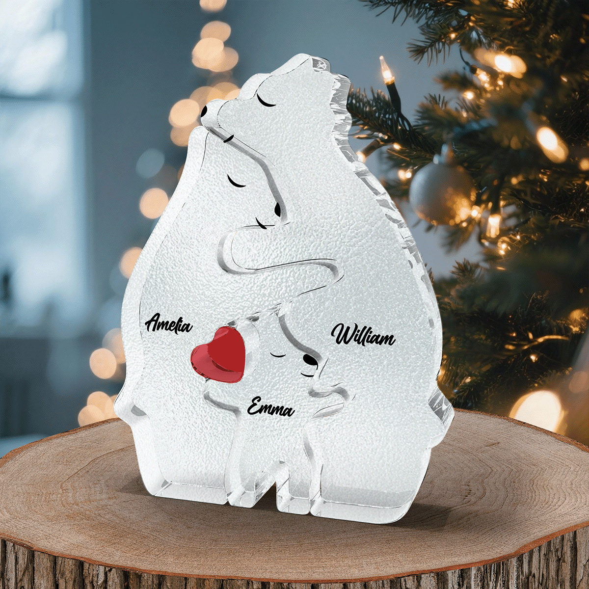 Personalized Acrylic Hugging Bear Family Puzzle