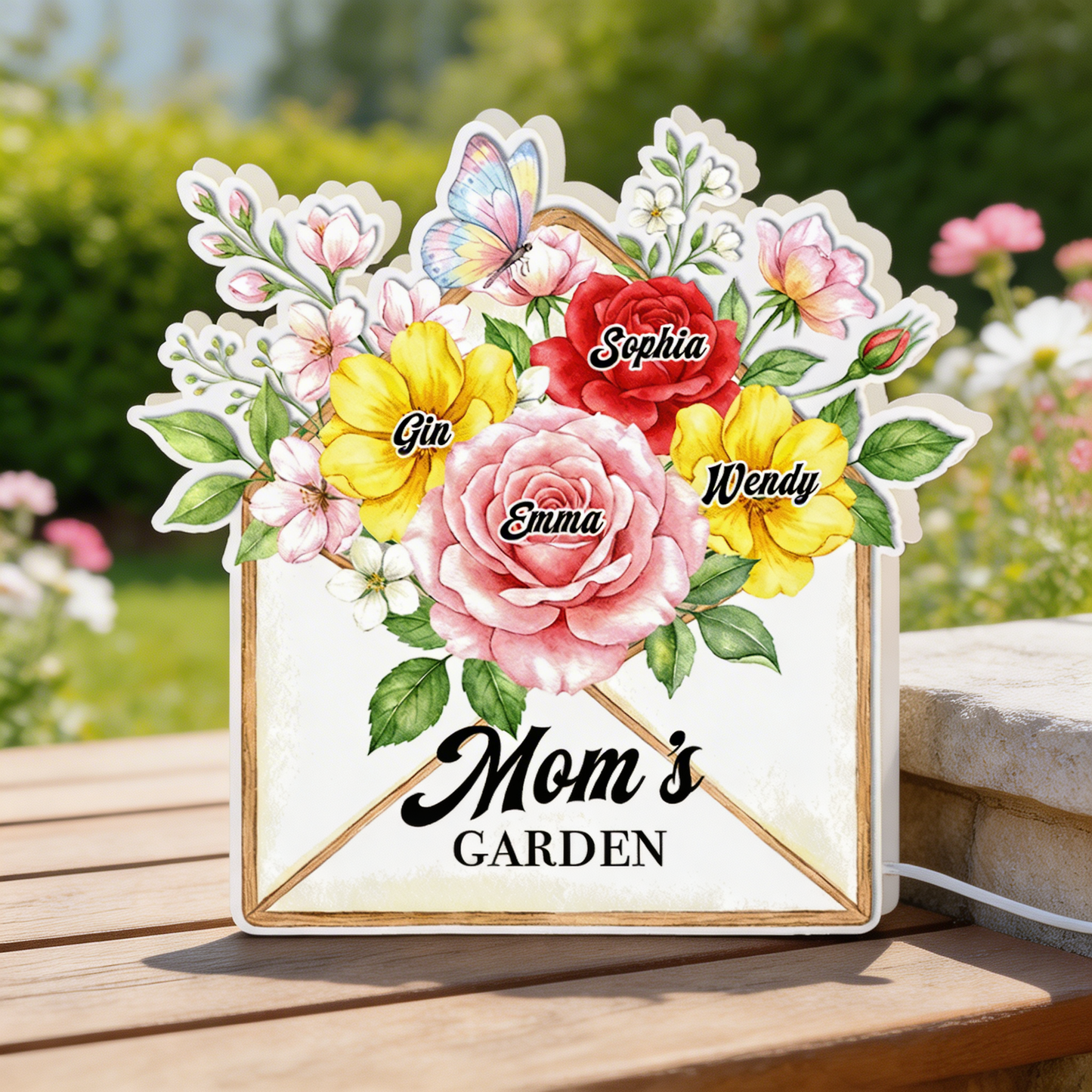 Personalized Grandma’s Garden Photo Night Light Box