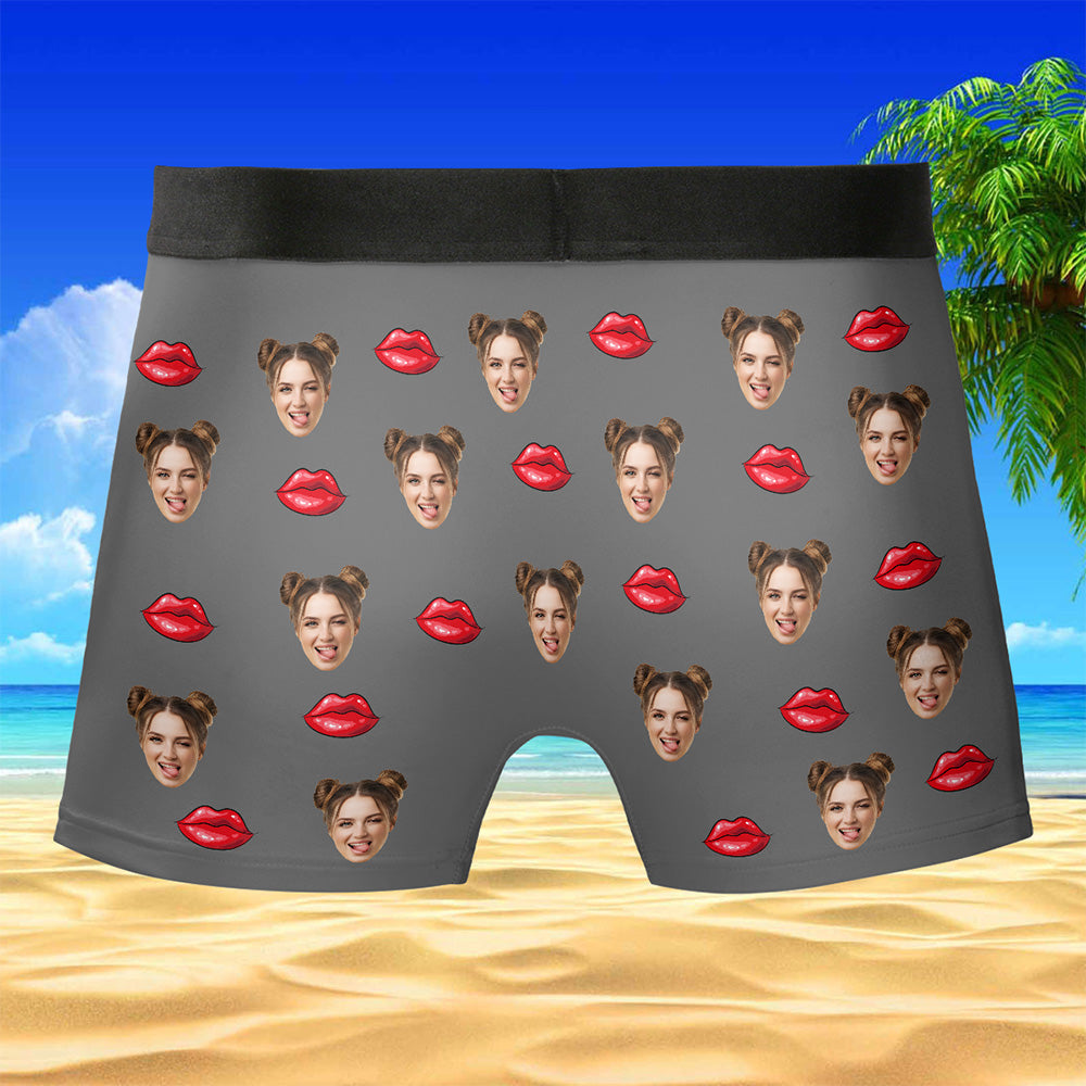 I Licked It, So It’s Mine – Naughty Funny Gift for Him – Personalized Photo Men’s Boxer Briefs