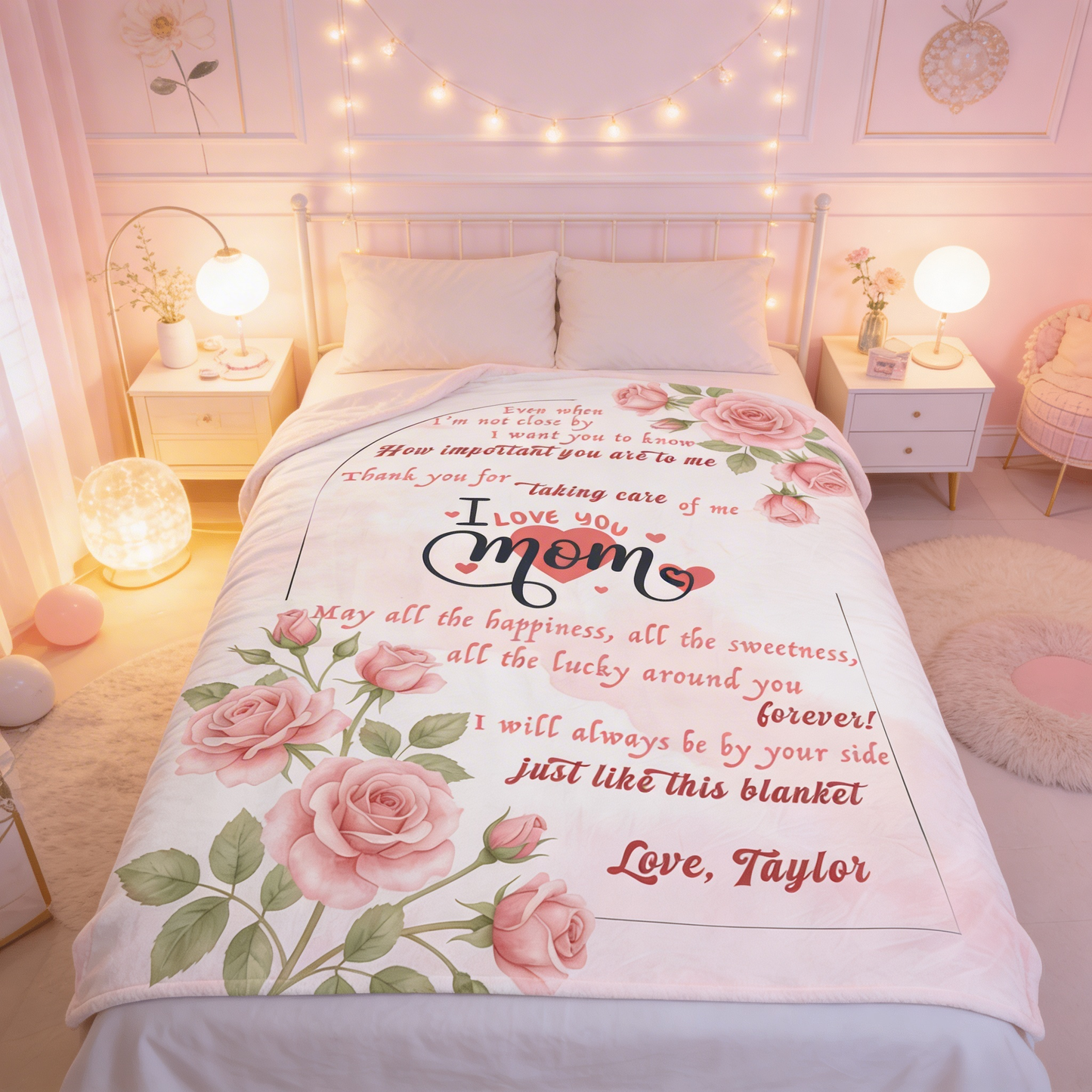 Words to You Personalized Blanket – Heartfelt Message Gift for Mom & Grandma Mother’s Day Family Keepsake