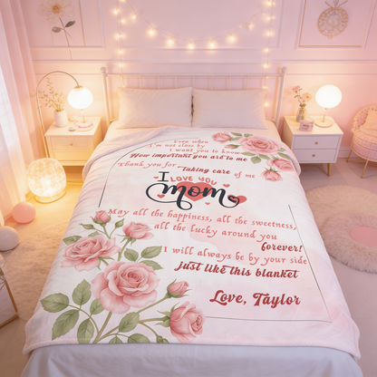 Words to You Personalized Blanket – Heartfelt Message Gift for Mom & Grandma Mother’s Day Family Keepsake