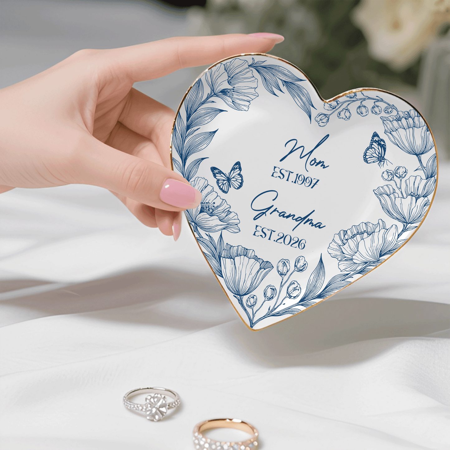 Personalized Grandma to Be Jewelry Dish - Custom First Time Grandma Trinket Tray, New Grandma Mother's Day Gift