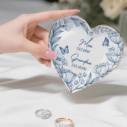 Personalized Grandma to Be Jewelry Dish - Custom First Time Grandma Trinket Tray, New Grandma Mother's Day Gift