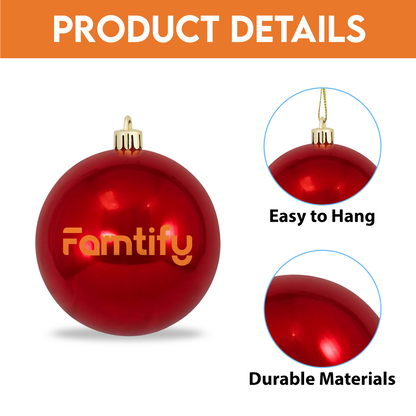 Personalized Family Name The Joy Of Christmas Is Family Red Ball Ornament, Custom Full Color Vintage Home Shatterproof Plastic Bauble