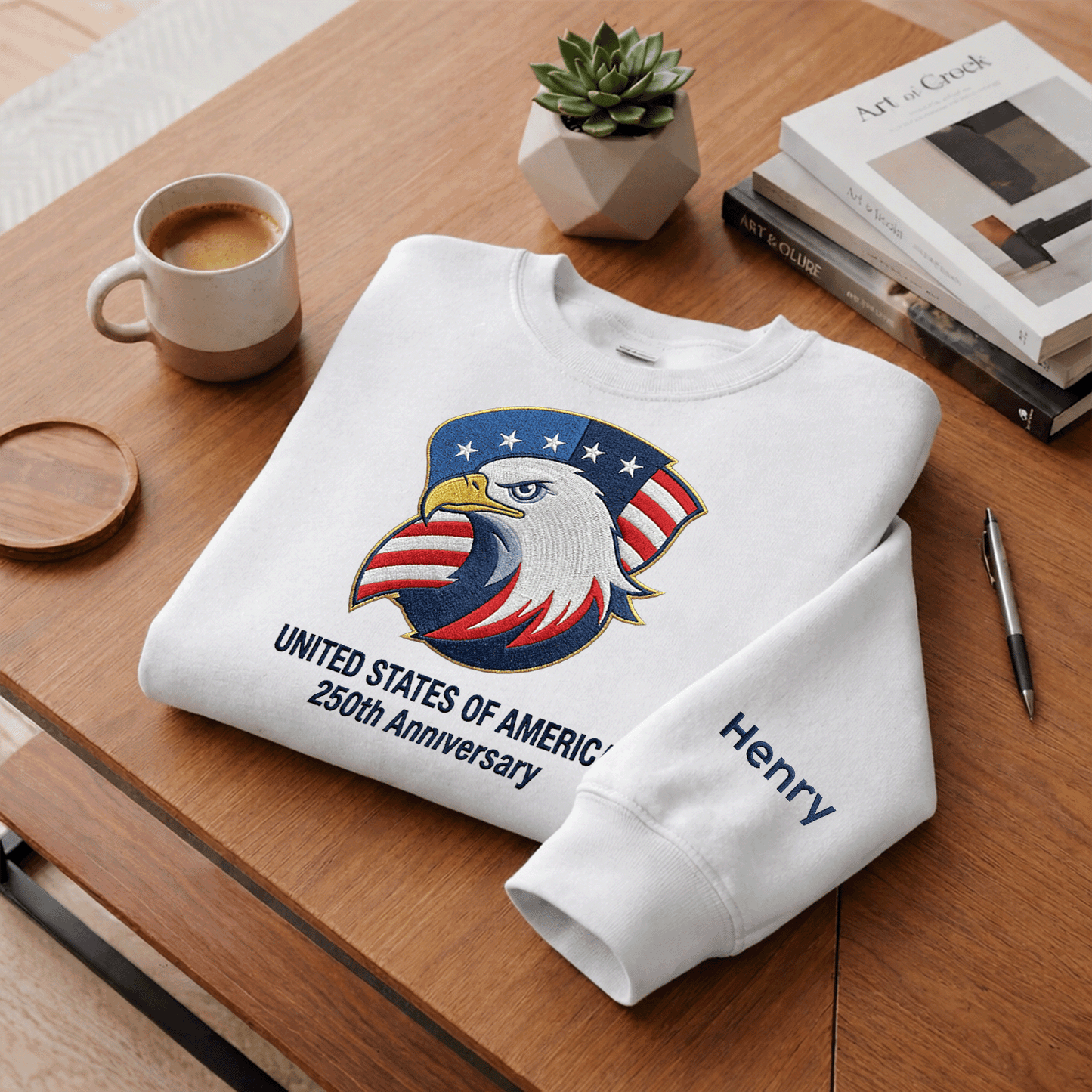 USA 250th Anniversary 1776-2026 - Embroidered Liberty Bell Sweatshirt