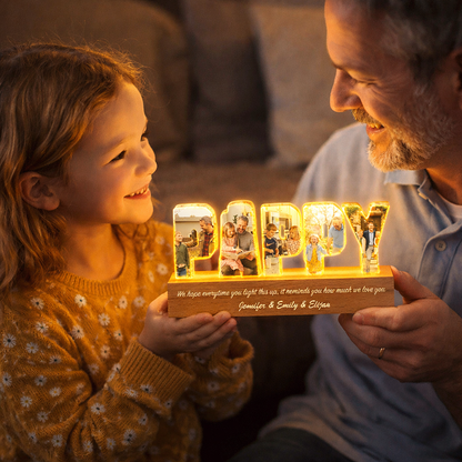 Personalized Pappy Night Light - Custom Name LED Lamp - Father’s Day Gift for Dad - Engraved Acrylic Keepsake