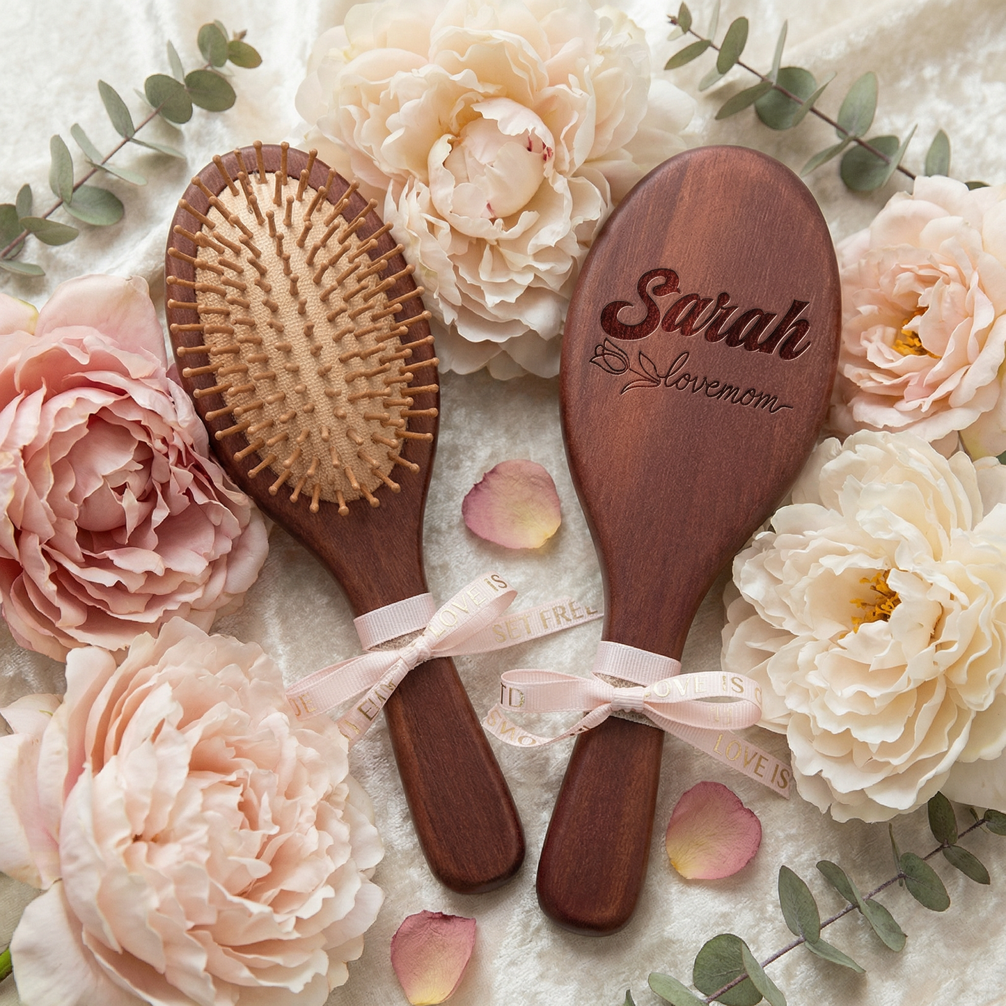 Personalized Engraved Wooden Hair Brush – Meaningful Mother’s Day Gift for Mom