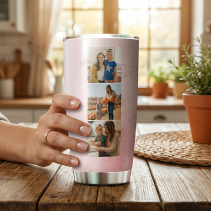 Personalized Mom Tumbler – Custom Photo Stainless Steel Cup for Mother
