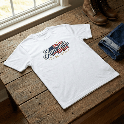 United States 250th Independence 1776–2026 Embroidered T-Shirt
