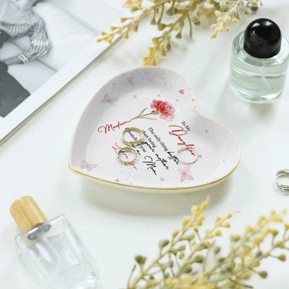 Personalized Ceramic Jewelry Dish - Custom Name Trinket Tray for Daughter, Mother's Day Gift