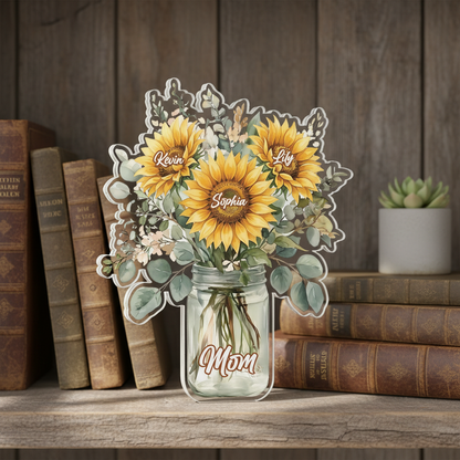 Sunflower Love for Mom – Personalized Mother’s Day Acrylic Plaque Gift
