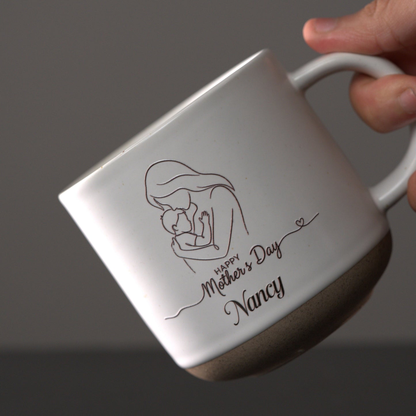 Personalized Ceramic Mug for Mom – Engraved with Love