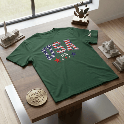 America 250th Anniversary 1776-2026 Embroidered T-Shirt