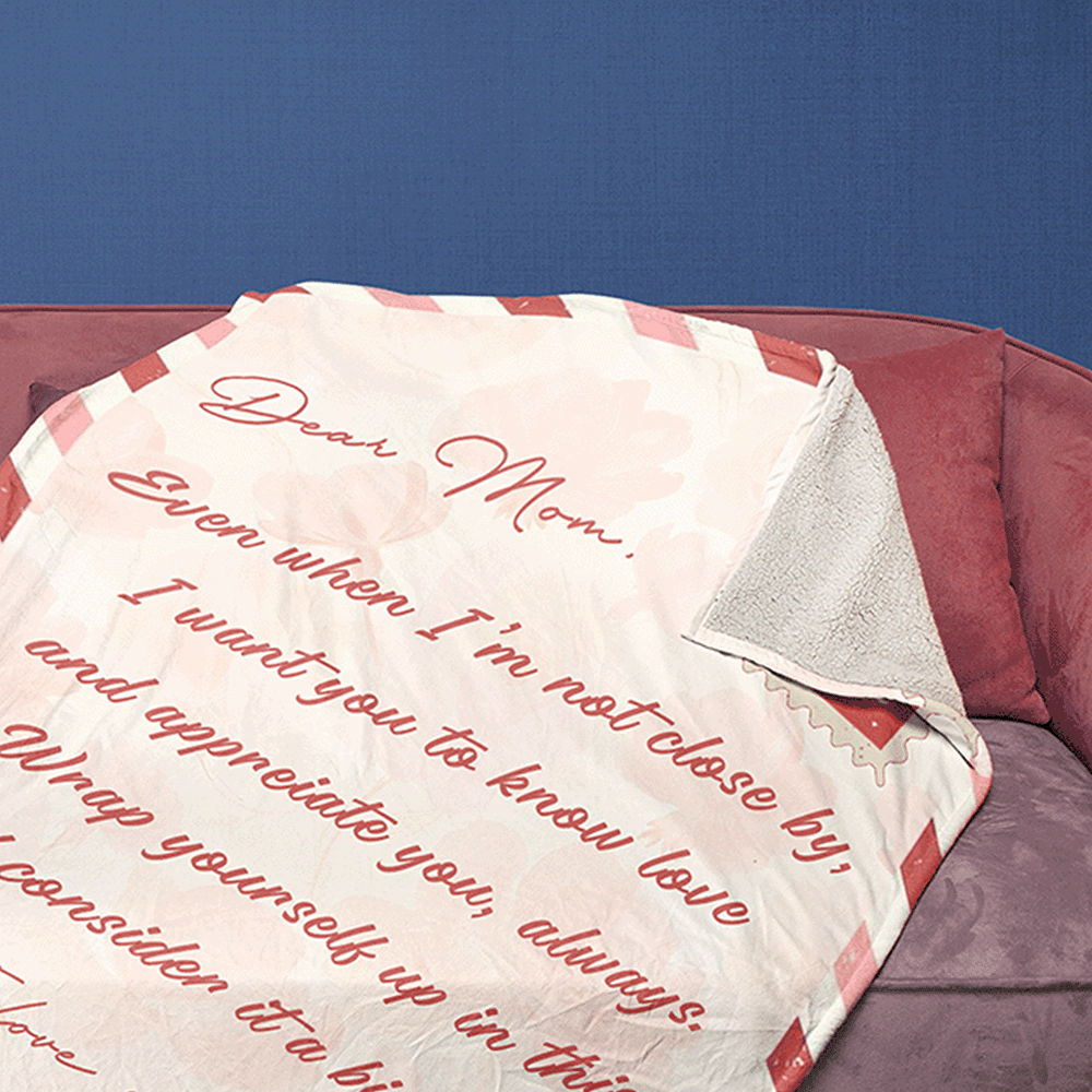 Personalized “Dear Mom” Letter Blanket – Mother’s Day Custom Love Message Gift for Mom Cozy Family Keepsake