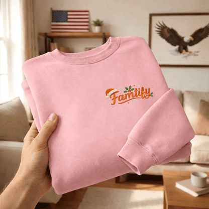 Personalized Embroidered Family Christmas Sweatshirt with Custom Name