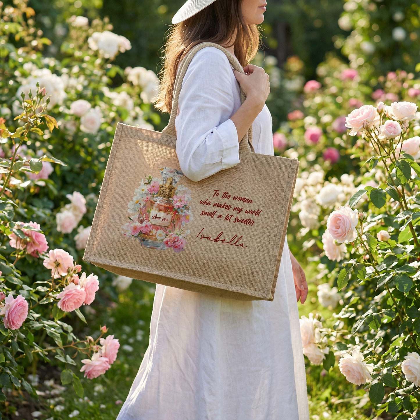 Minimalist Linen Tote Bag – Elegant Handbag for Women, Everyday Use