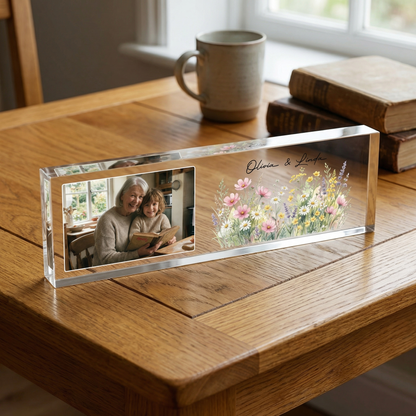 Wild Flowers Personalized Photo Acrylic Plaque Gift
