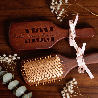 Custom Engraved Bamboo Comb – Personalized Keepsake Gift for Mom