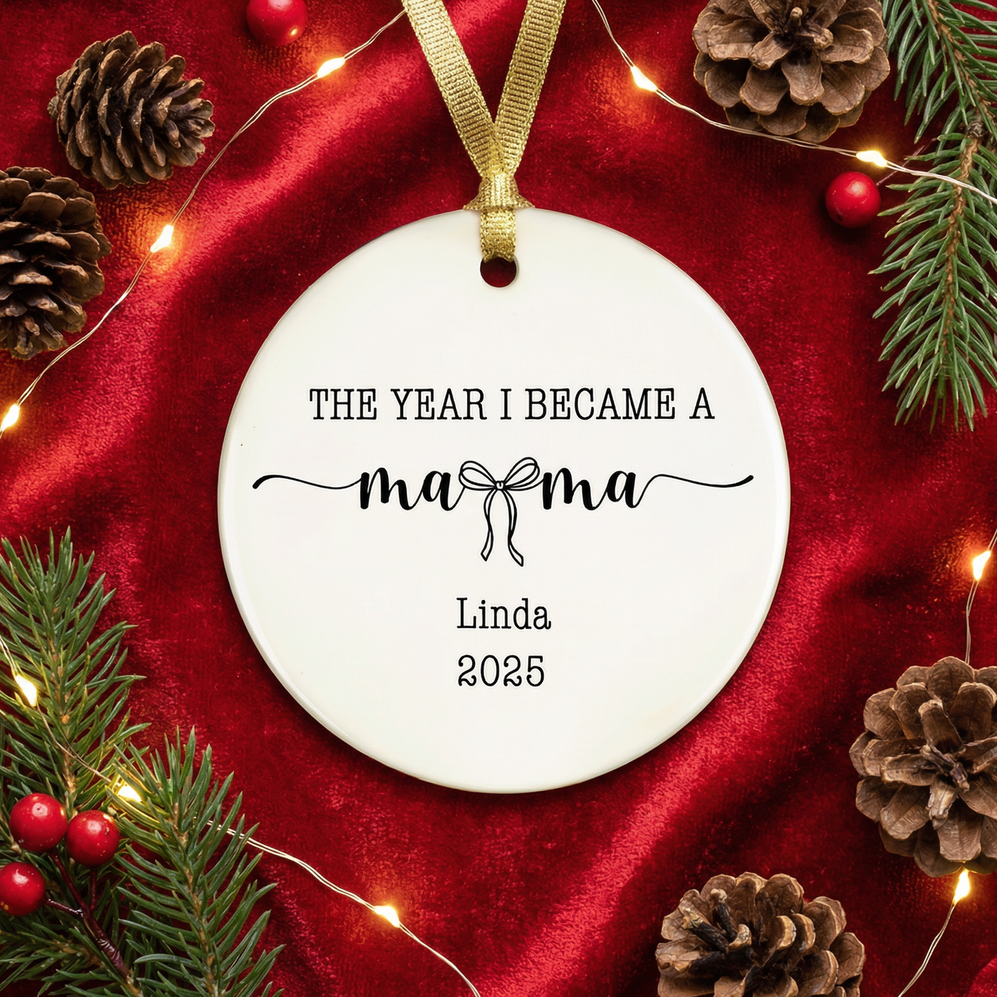 Mom Since Personalized Ceramic Ornament