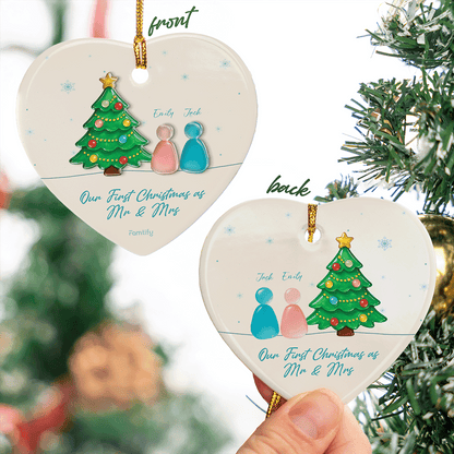 First Christmas Together - Personalized Couple Ceramic Acrylic Ornament