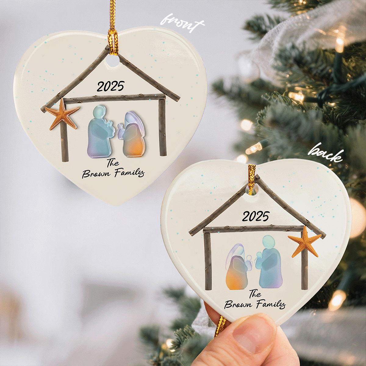 Personalized Happy Home Happy Family Ceramic Ornament