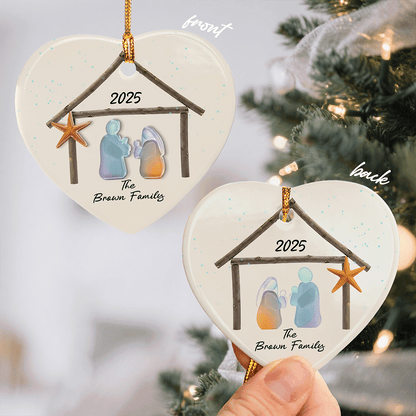 Personalized Happy Home Happy Family Ceramic Ornament